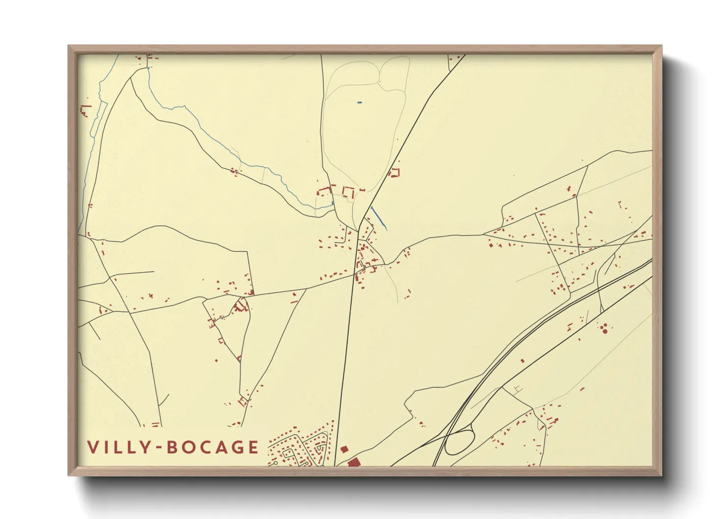 Une affiche de carte sur Villy-Bocage