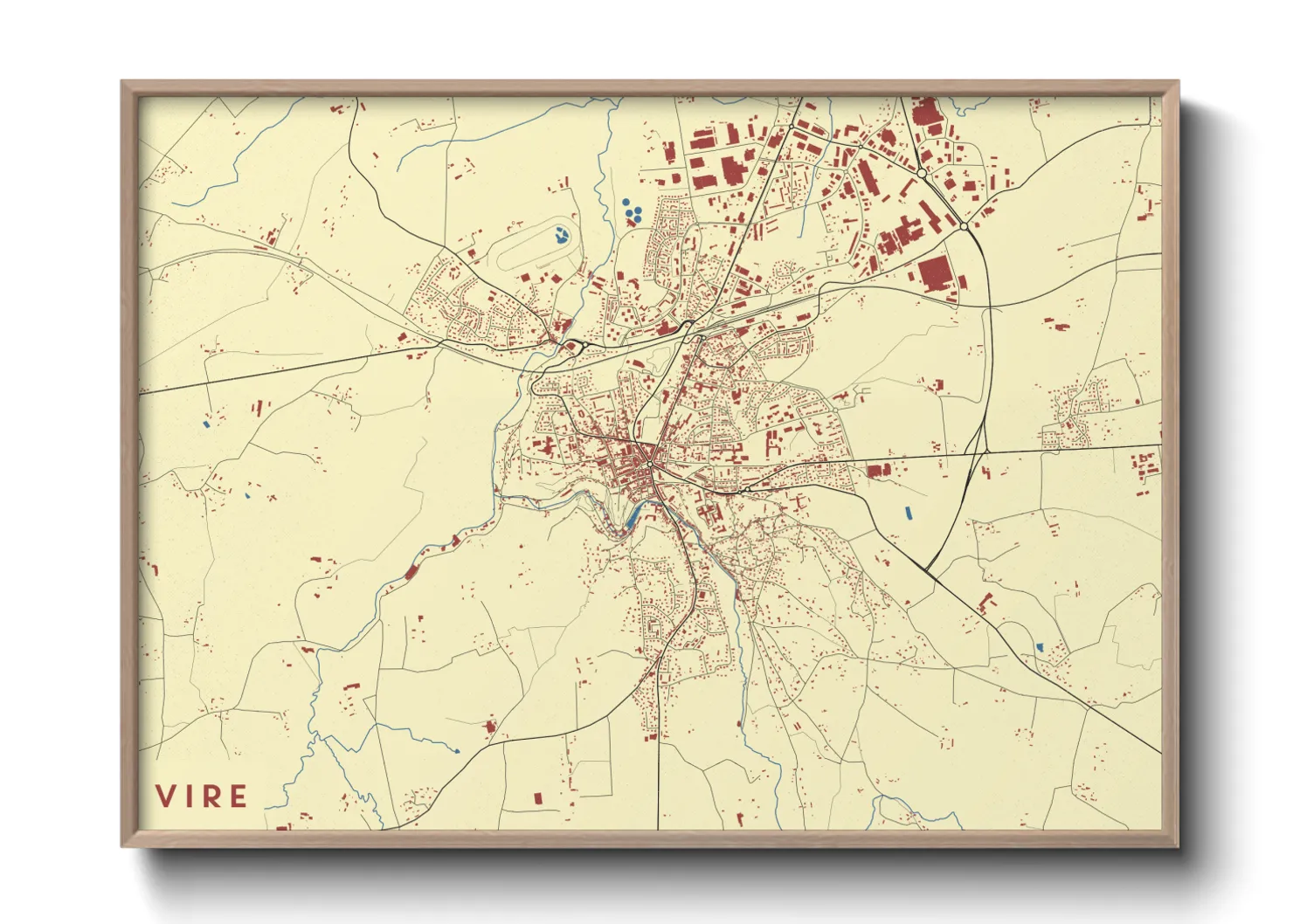 Une affiche de carte sur Vire