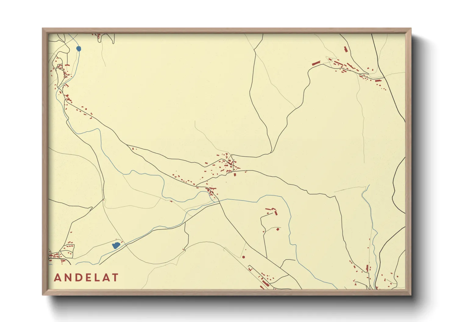 Une affiche de carte sur Andelat