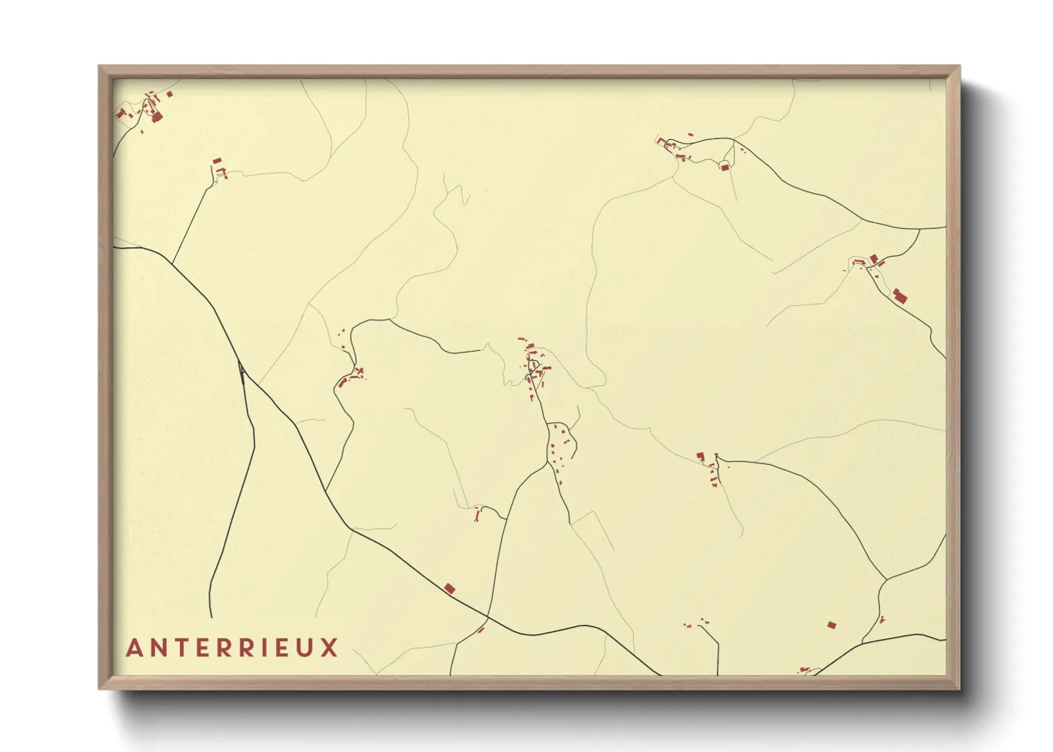 Une affiche de carte sur Anterrieux