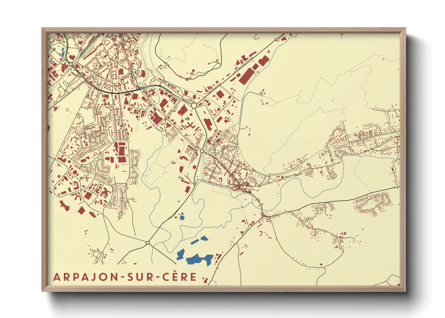 Une affiche de carte sur Arpajon-sur-Cère