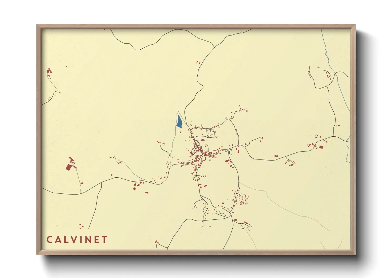 Une affiche de carte sur Calvinet