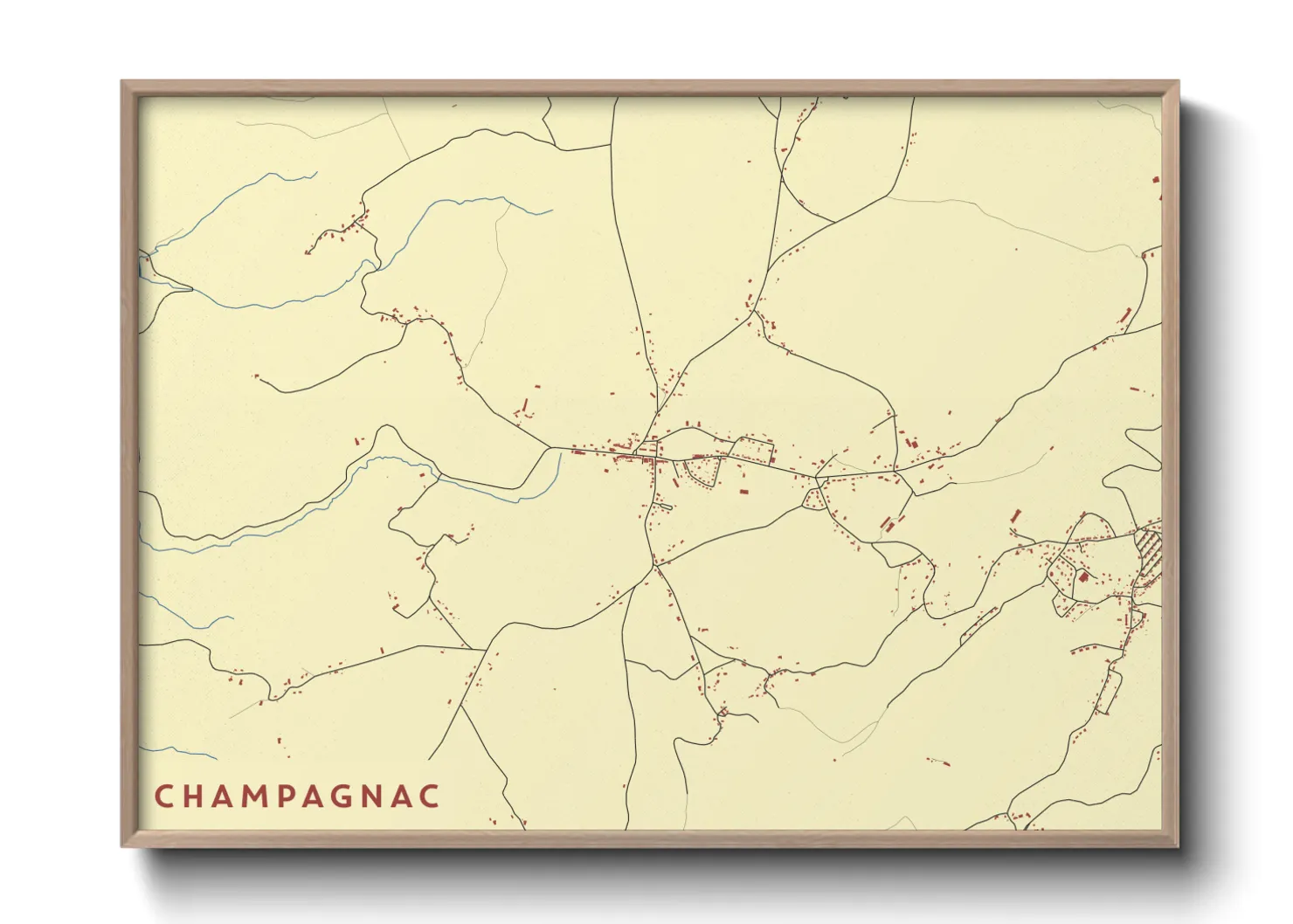 Une affiche de carte sur Champagnac