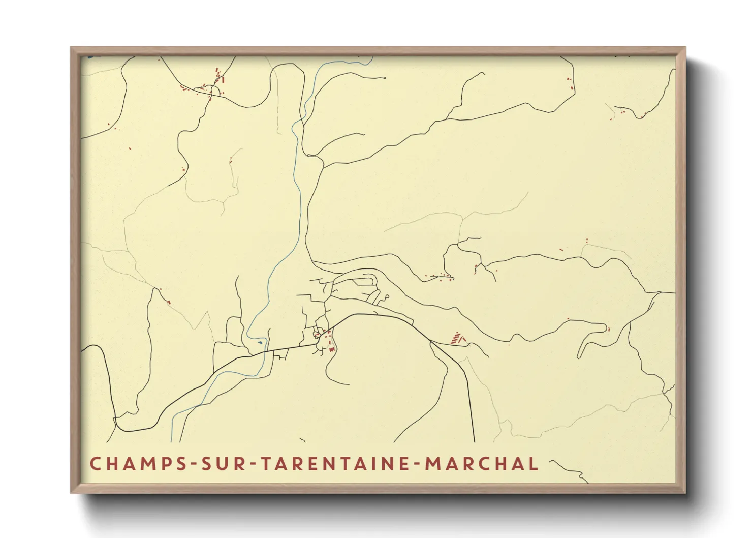 Une affiche de carte sur Champs-sur-Tarentaine-Marchal