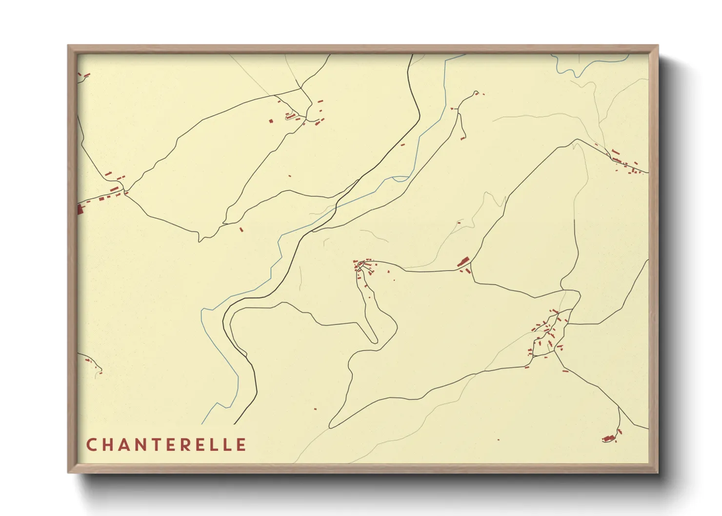 Une affiche de carte sur Chanterelle