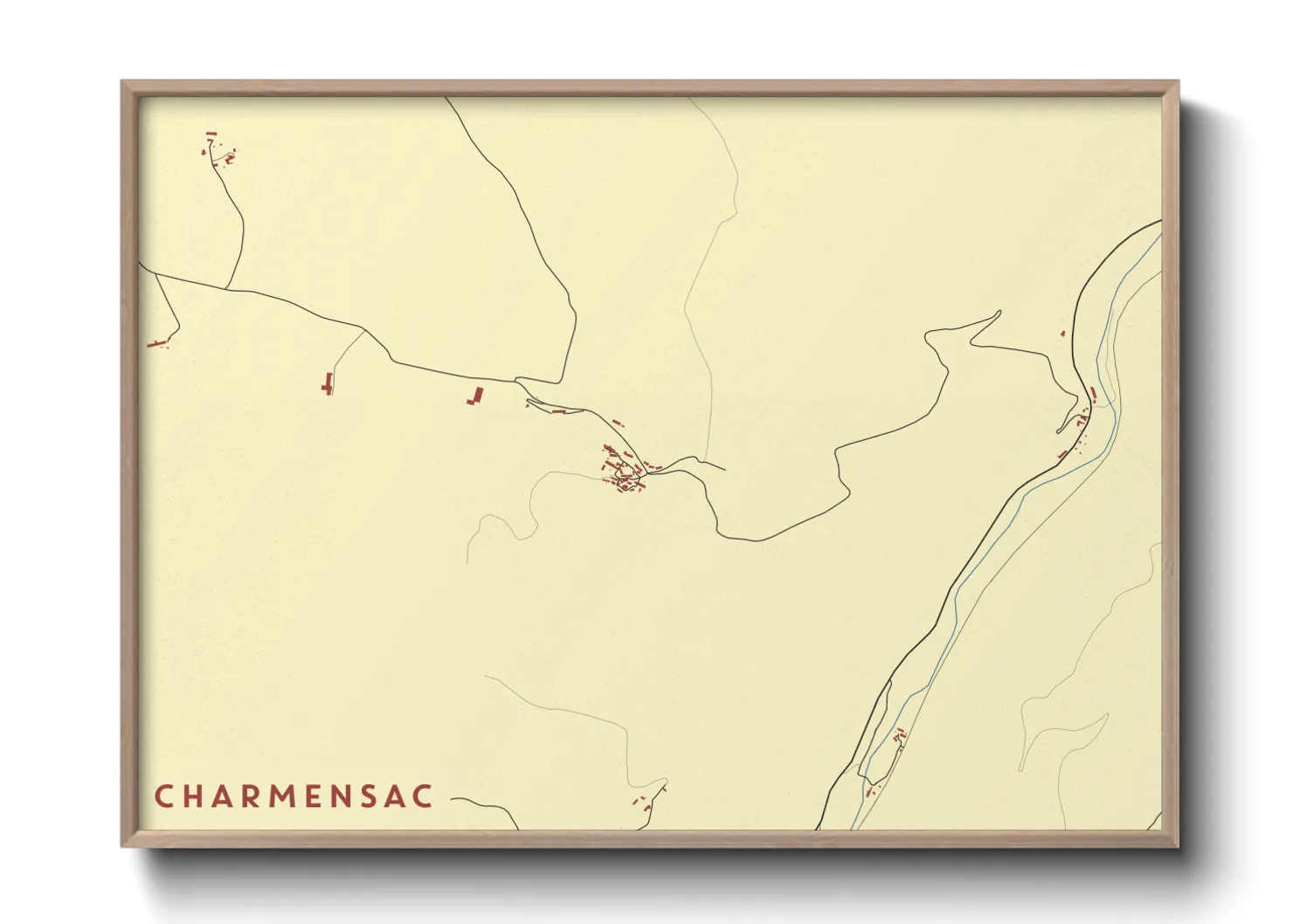 Une affiche de carte sur Charmensac