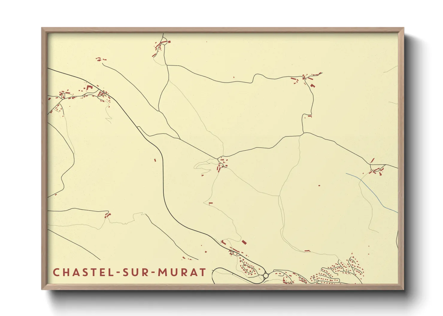 Une affiche de carte sur Chastel-sur-Murat