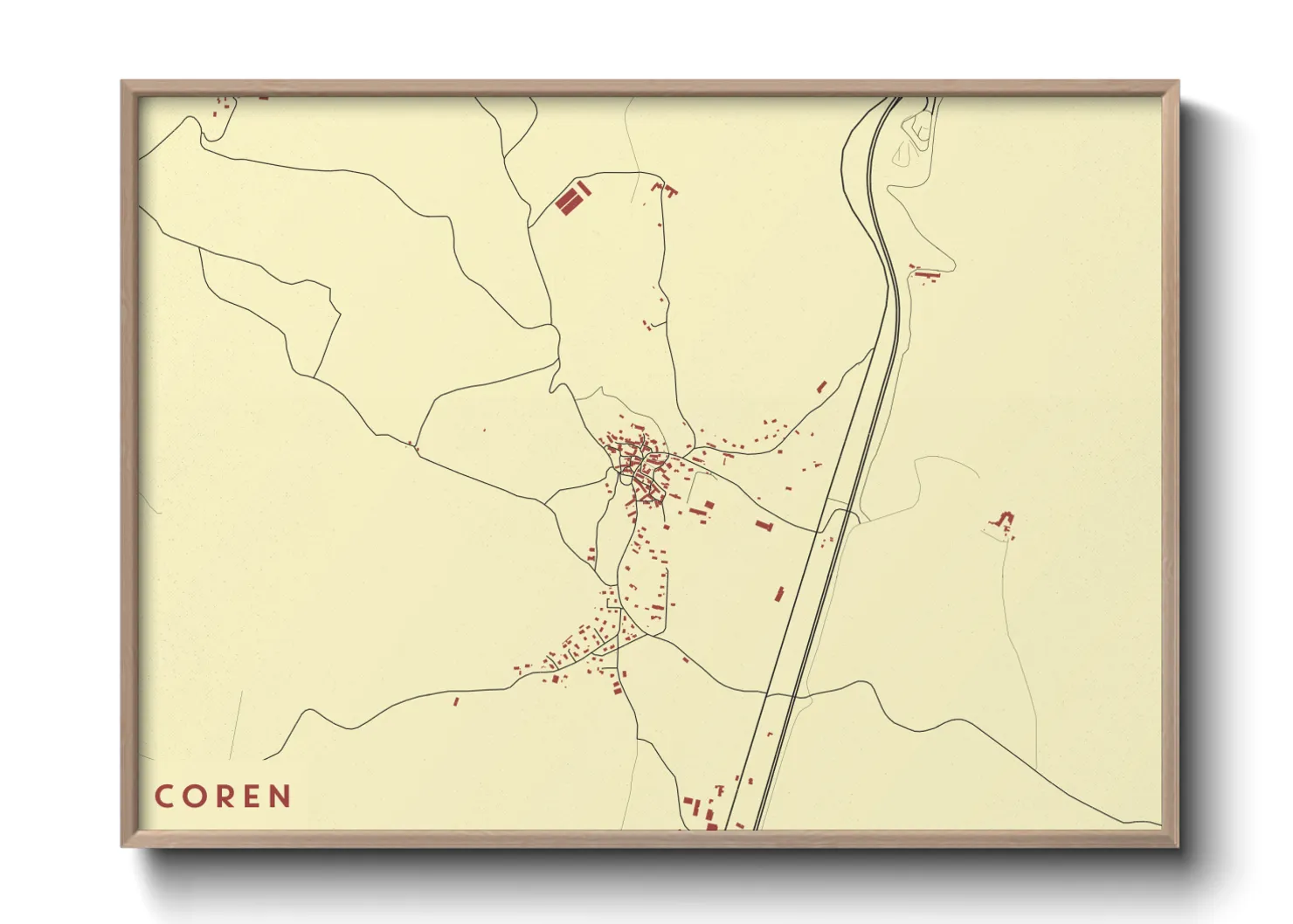 Une affiche de carte sur Coren