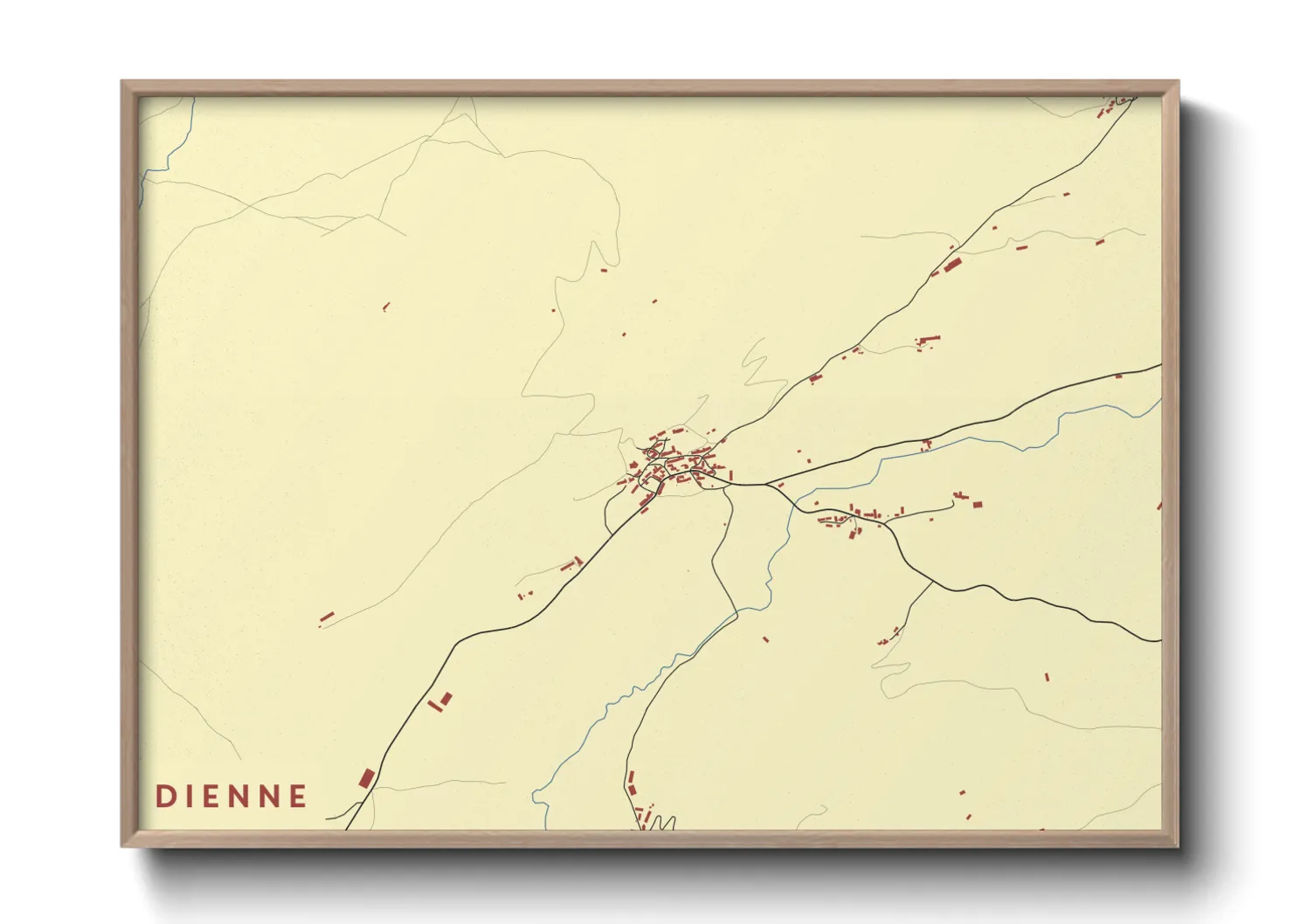 Une affiche de carte sur Dienne