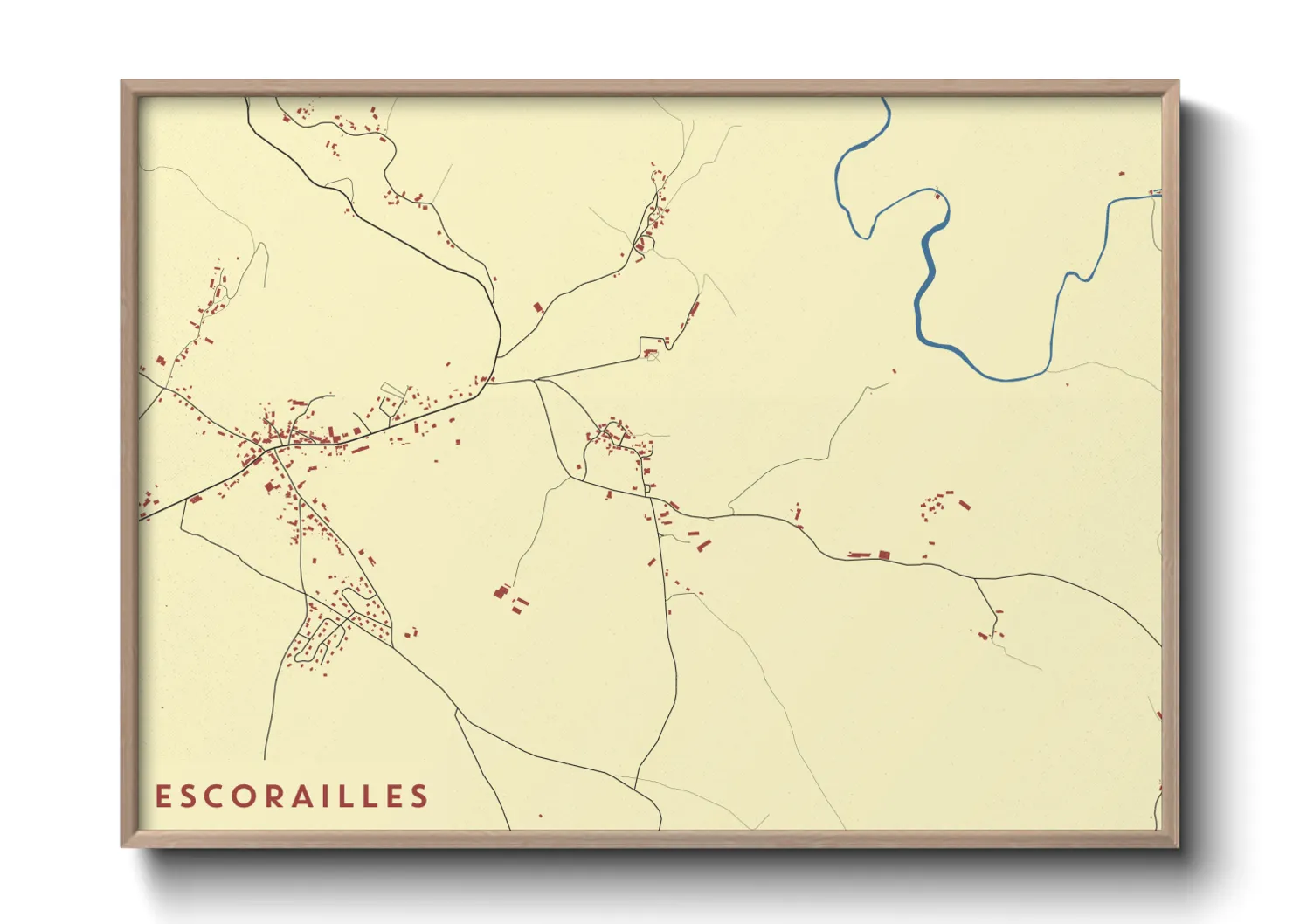 Une affiche de carte sur Escorailles