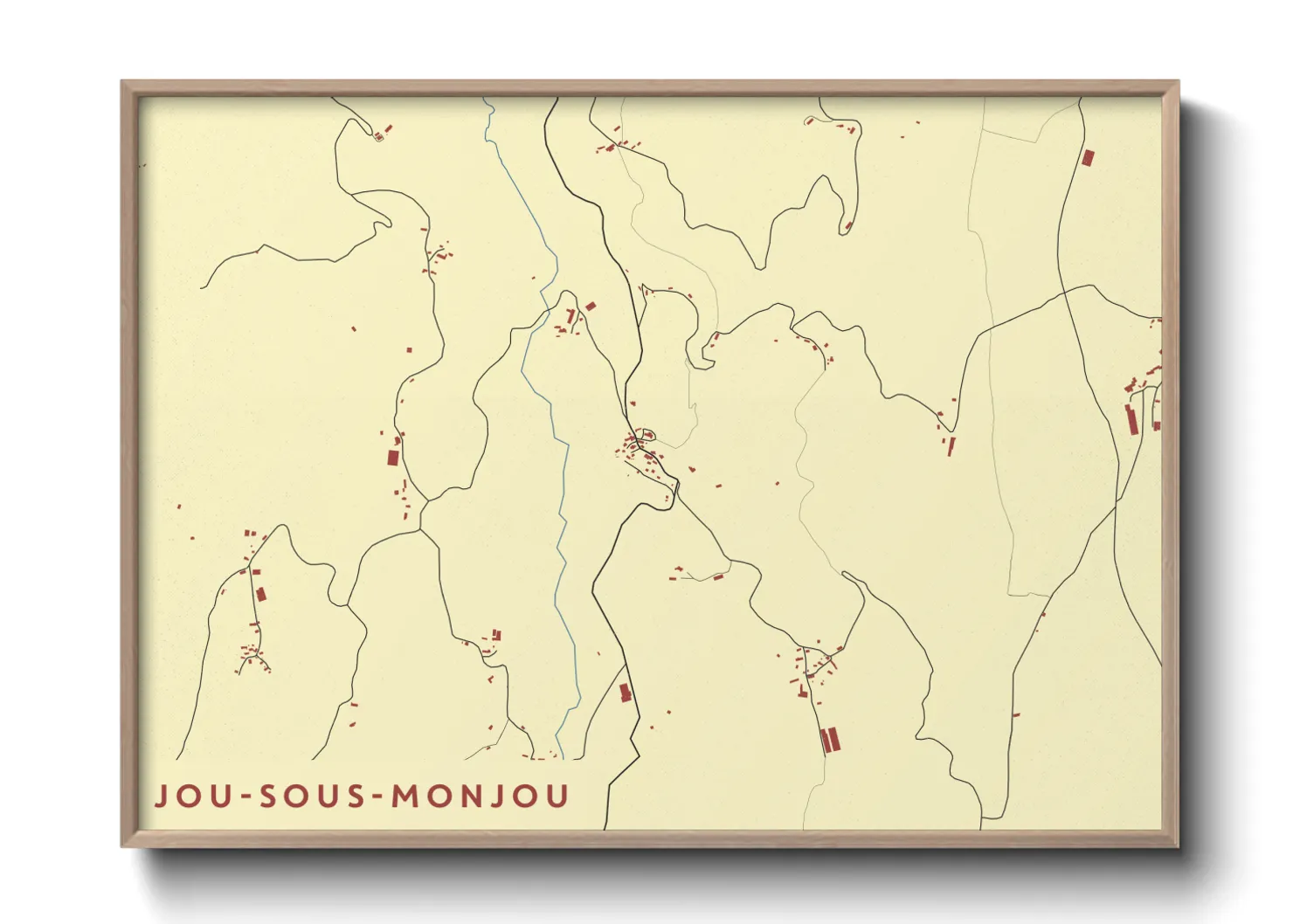 Une affiche de carte sur Jou-sous-Monjou