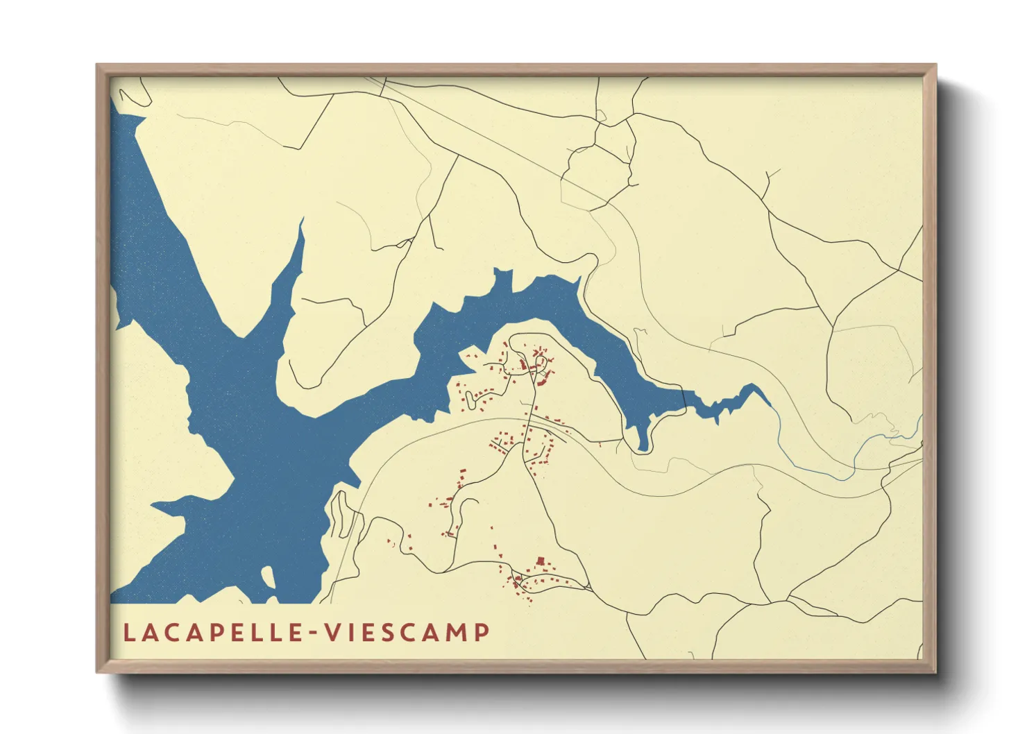 Une affiche de carte sur Lacapelle-Viescamp