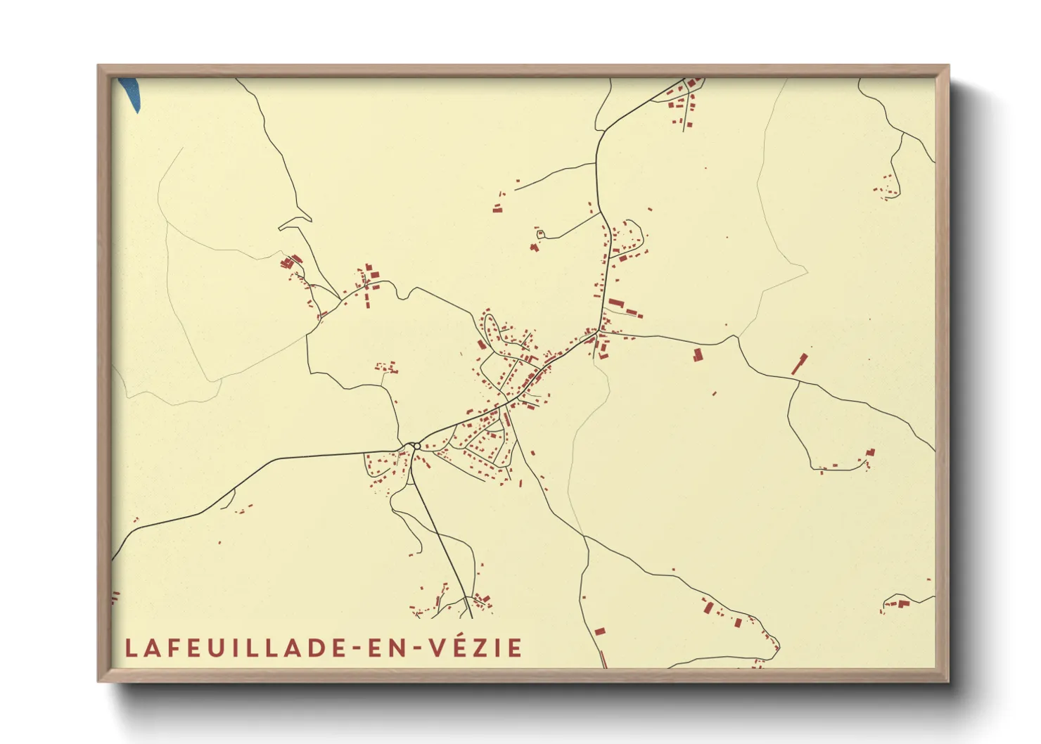 Une affiche de carte sur Lafeuillade-en-Vézie
