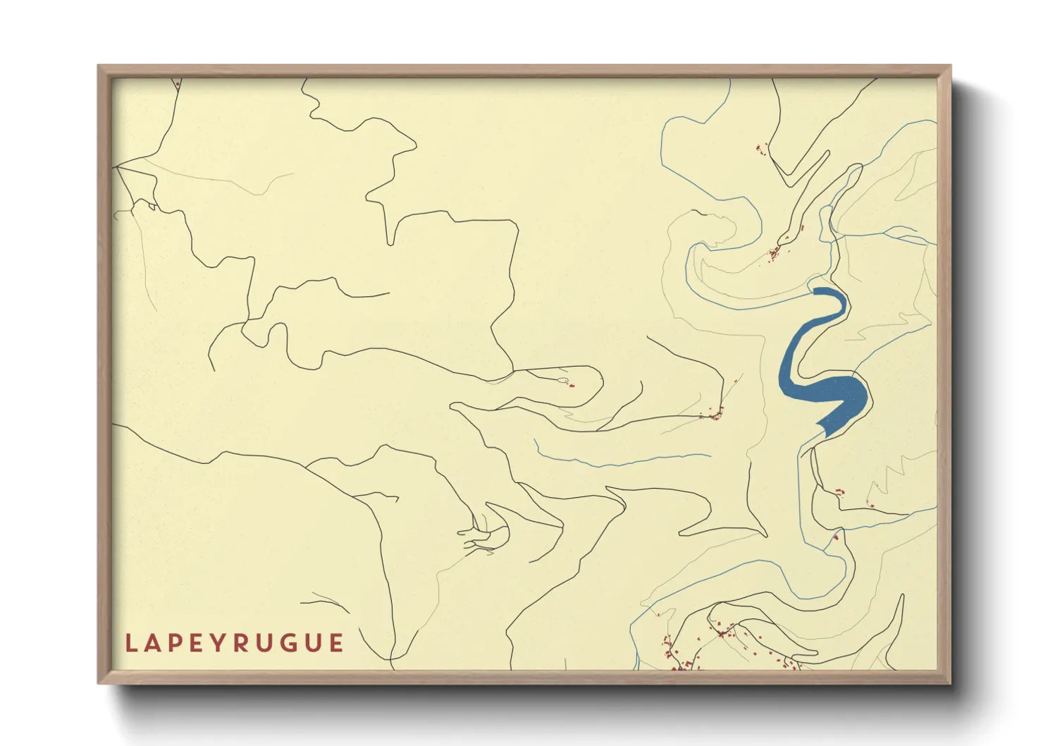 Une affiche de carte sur Lapeyrugue