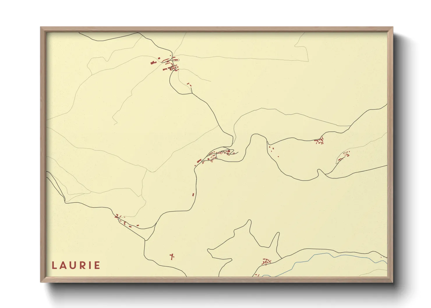 Une affiche de carte sur Laurie