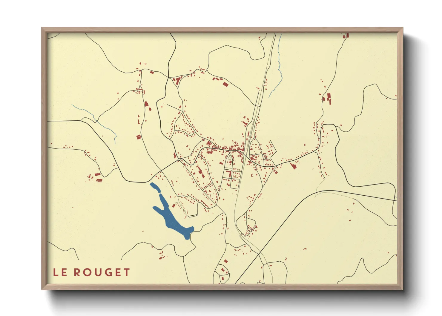 Une affiche de carte sur Le Rouget