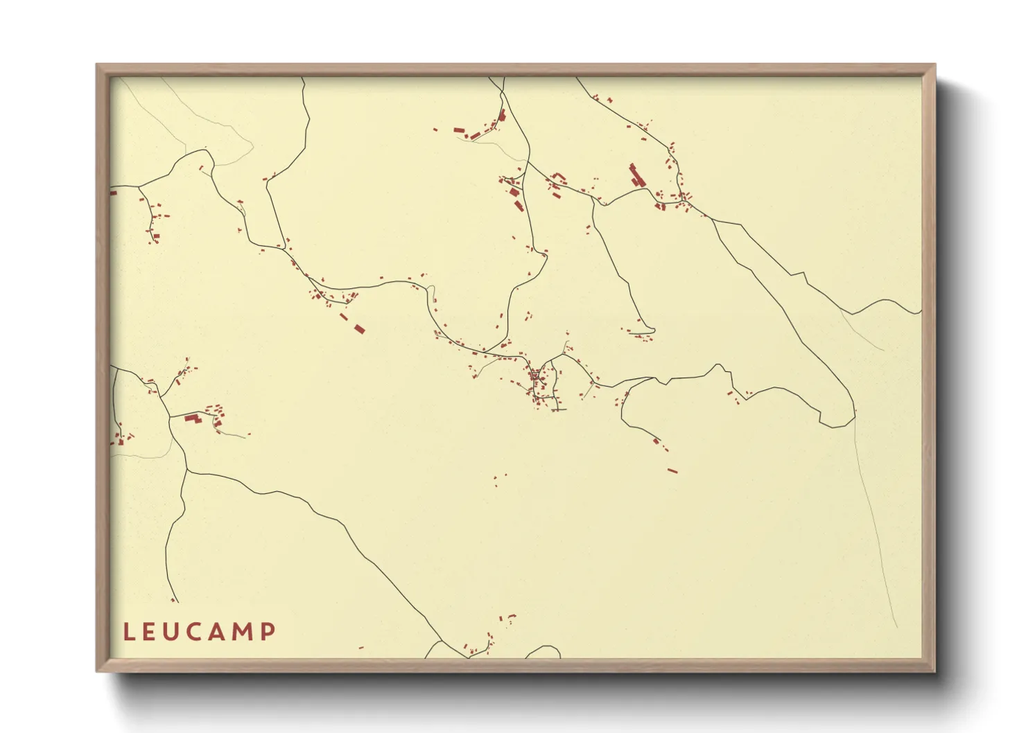 Une affiche de carte sur Leucamp