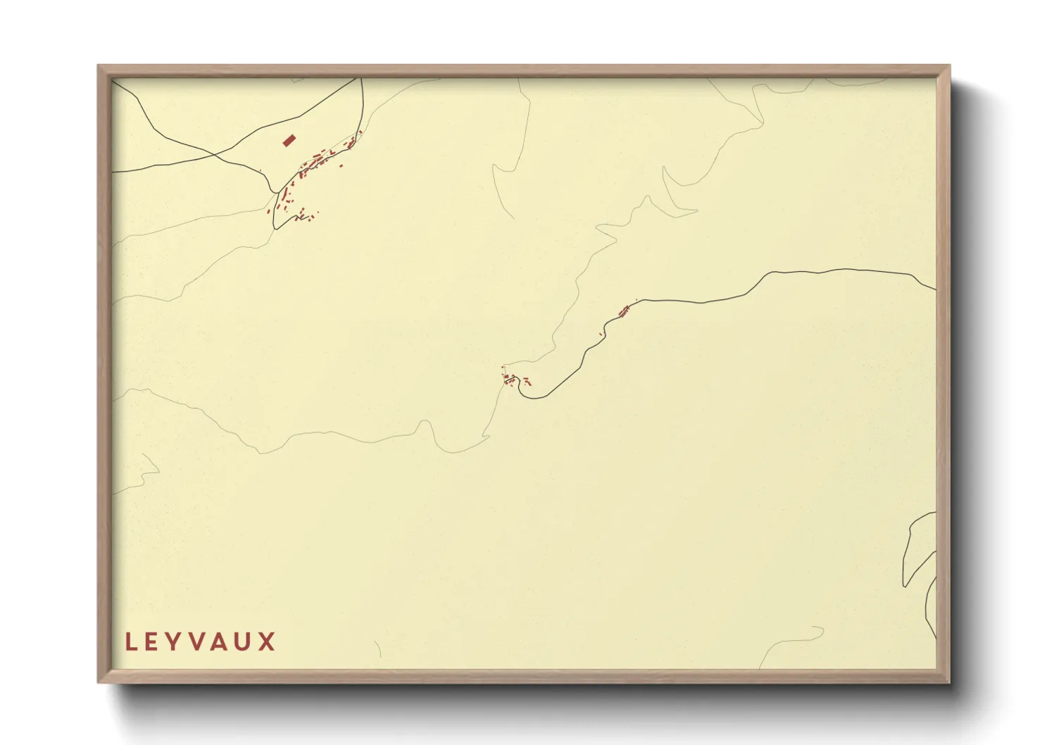 Une affiche de carte sur Leyvaux