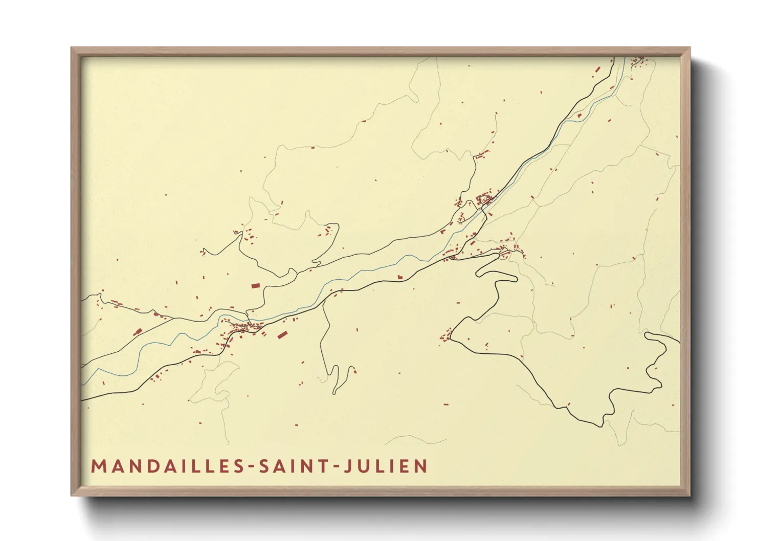 Une affiche de carte sur Mandailles-Saint-Julien
