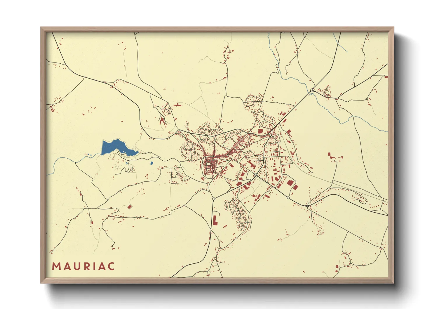 Une affiche de carte sur Mauriac