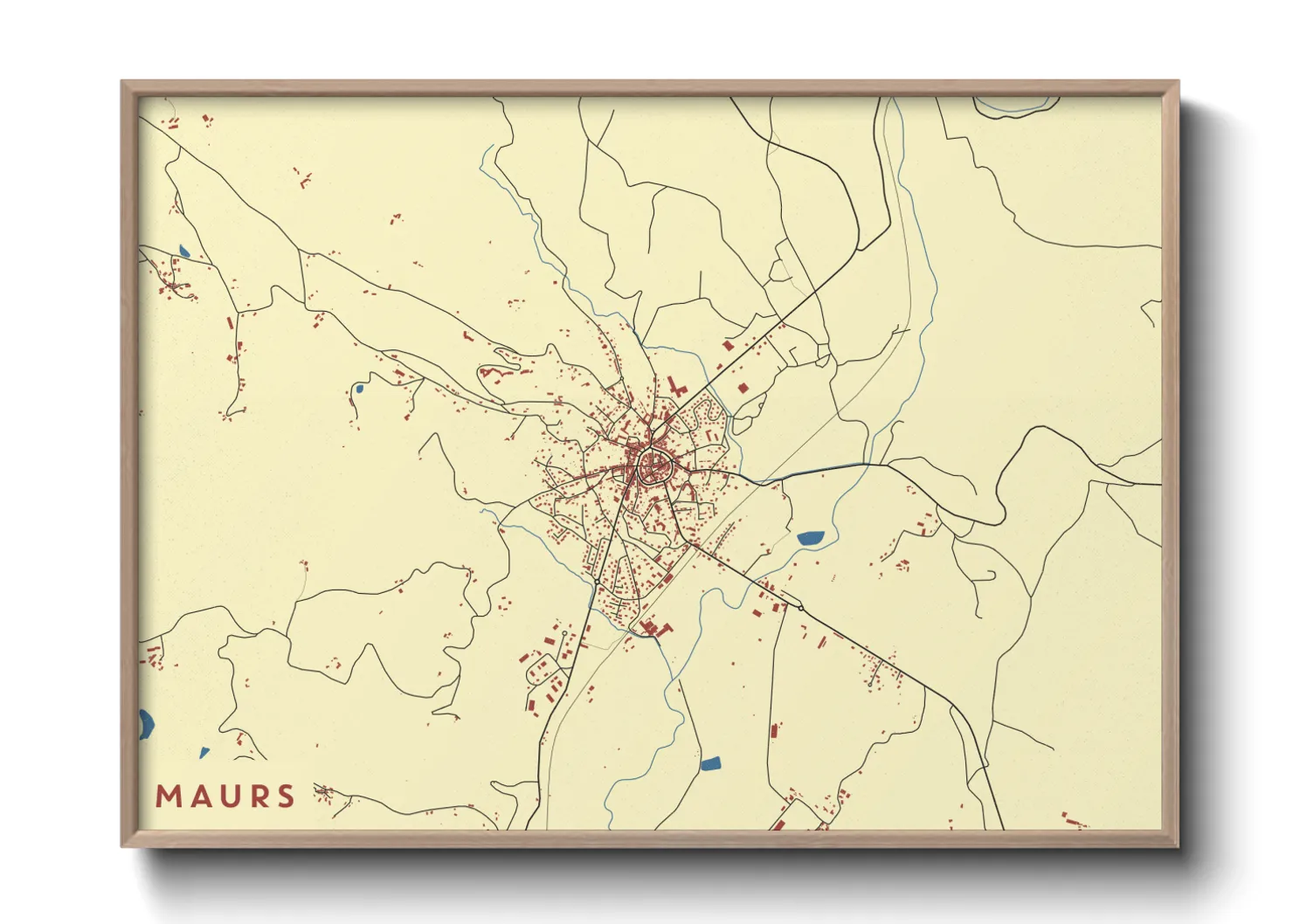 Une affiche de carte sur Maurs