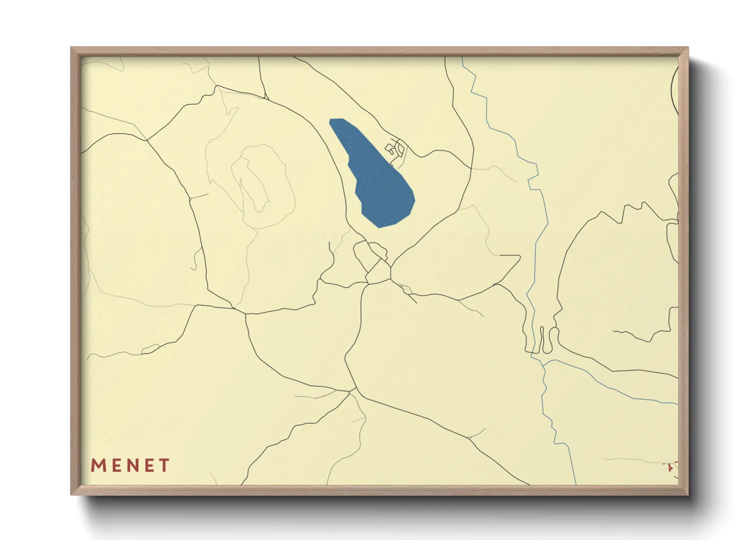 Une affiche de carte sur Menet