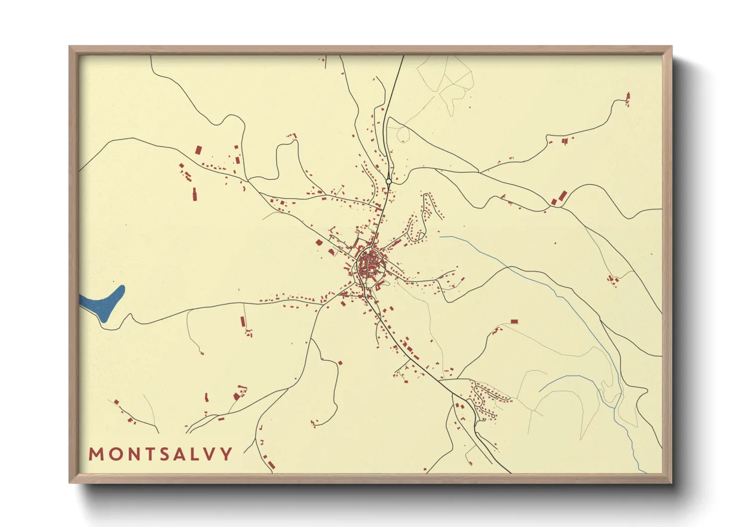 Une affiche de carte sur Montsalvy