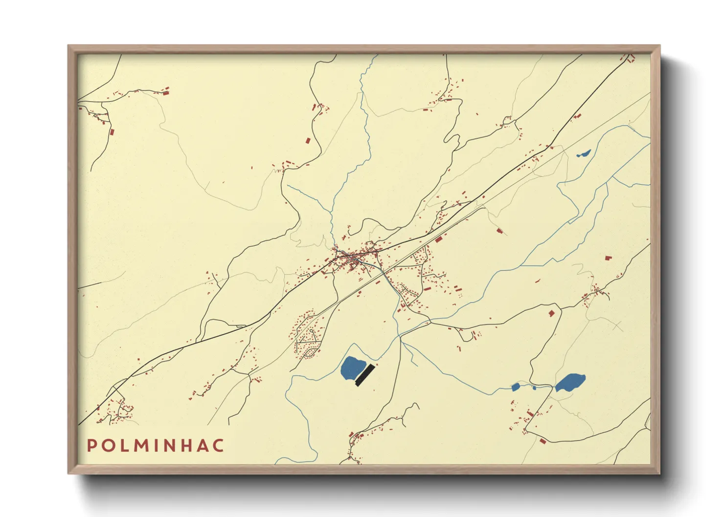 Une affiche de carte sur Polminhac