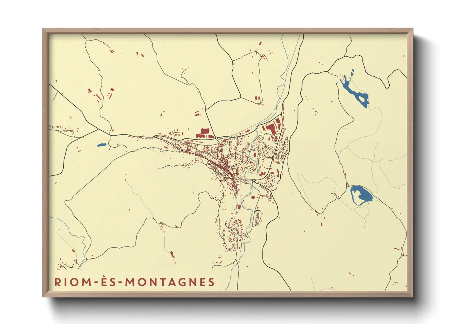 Une affiche de carte sur Riom-ès-Montagnes