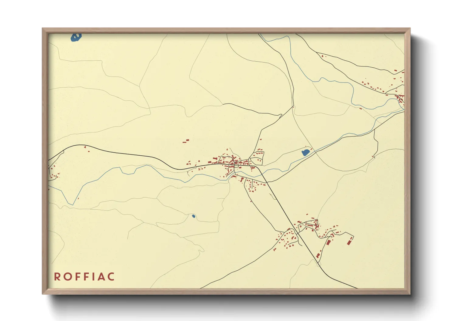 Une affiche de carte sur Roffiac