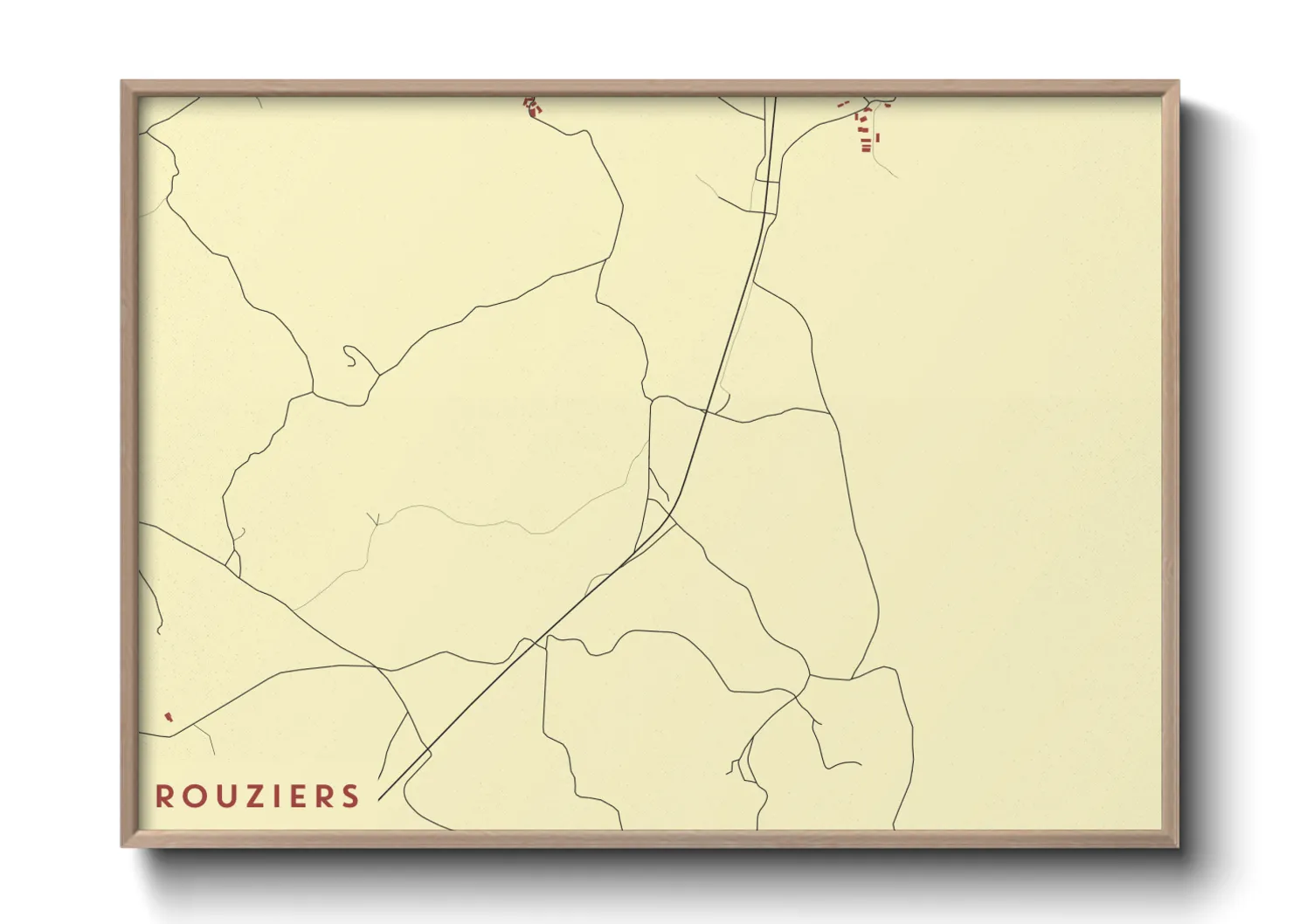 Une affiche de carte sur Rouziers