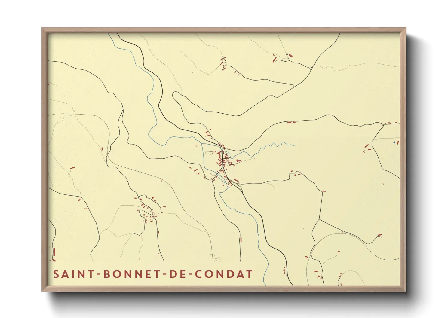Une affiche de carte sur Saint-Bonnet-de-Condat