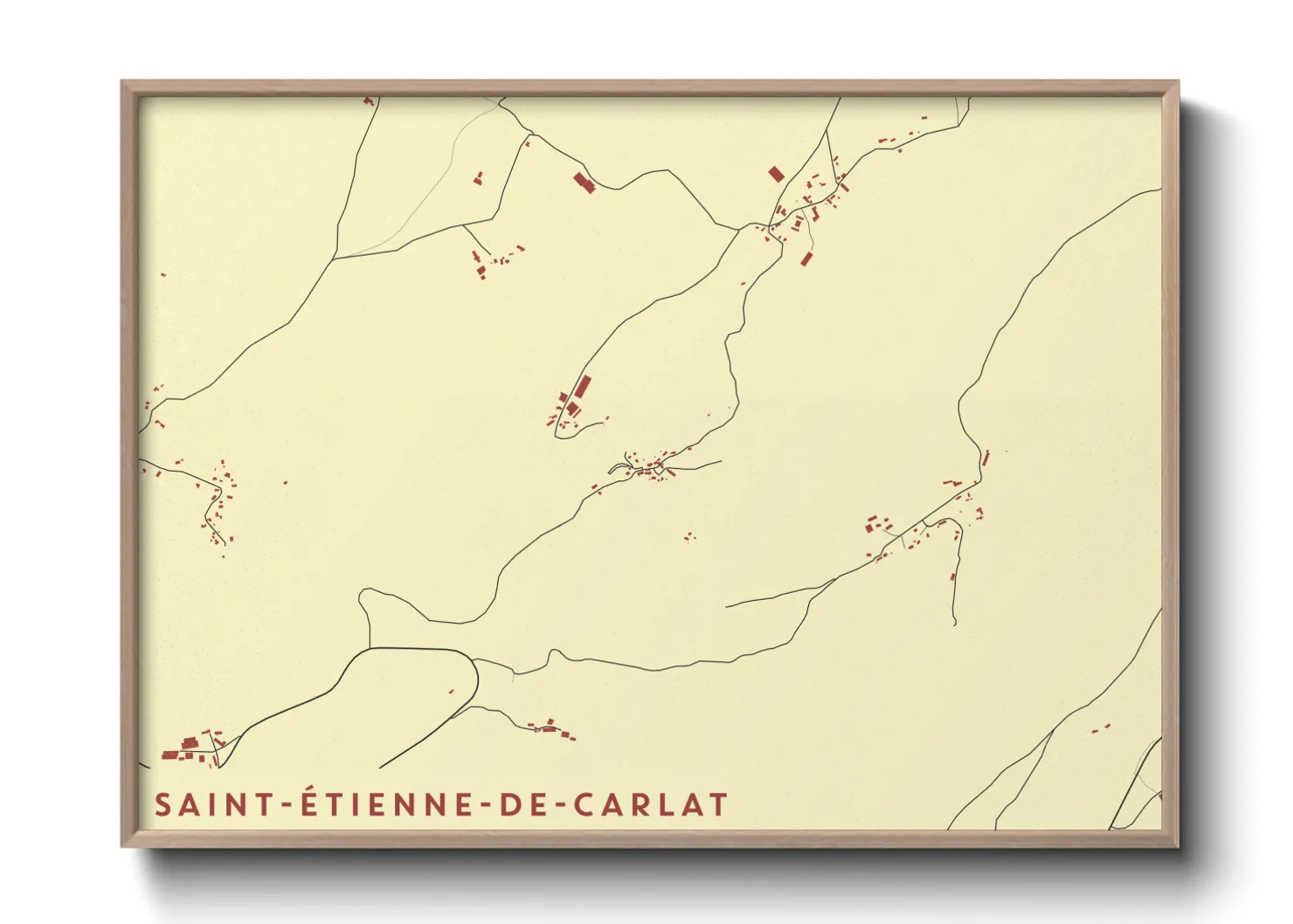 Une affiche de carte sur Saint-Étienne-de-Carlat