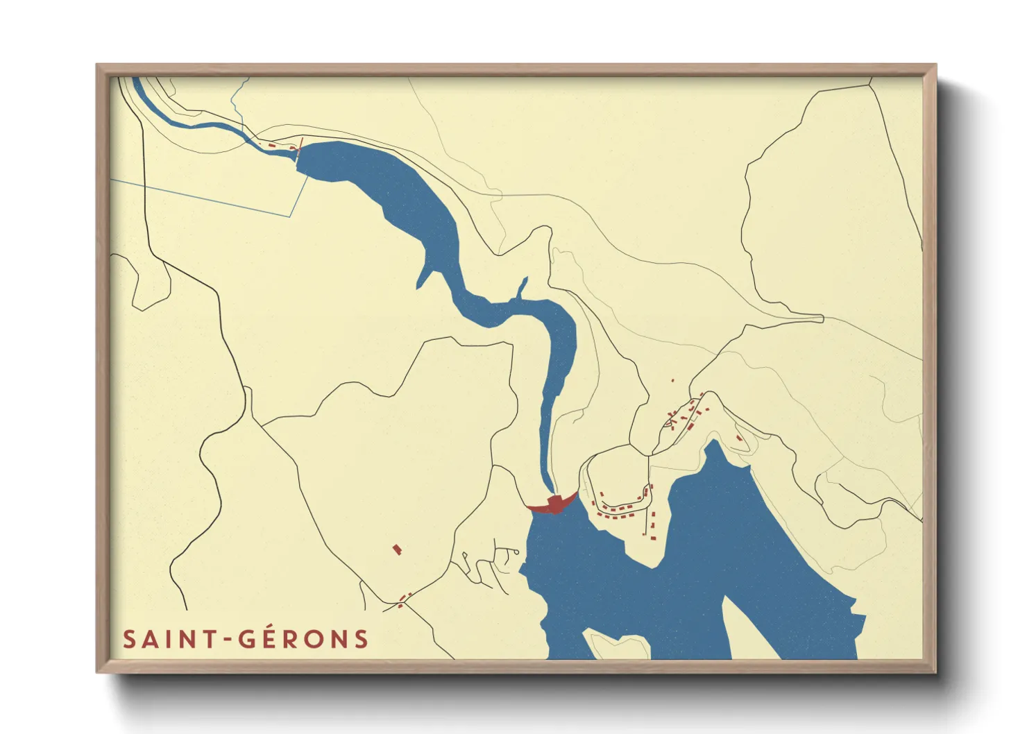 Une affiche de carte sur Saint-Gérons
