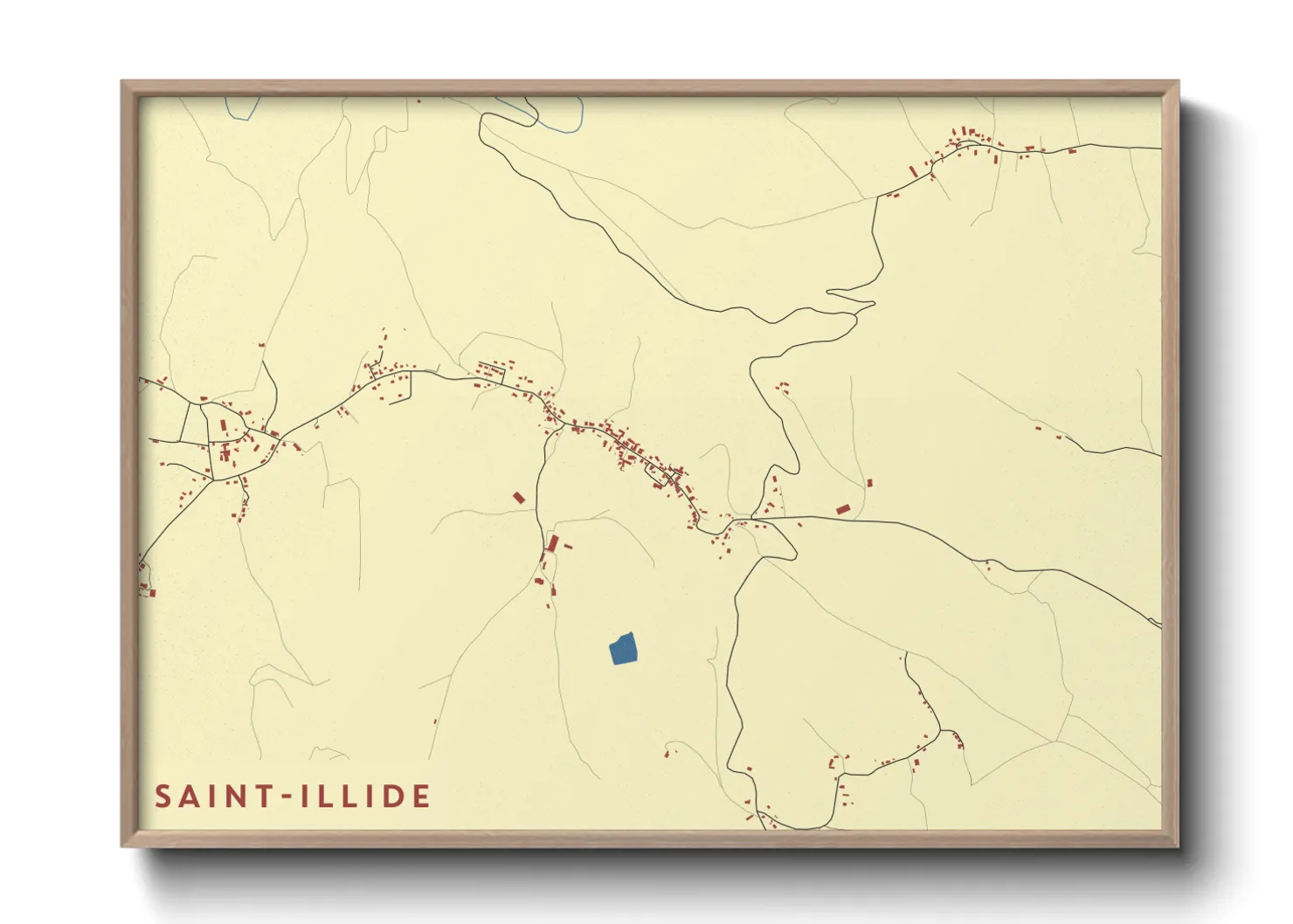 Une affiche de carte sur Saint-Illide