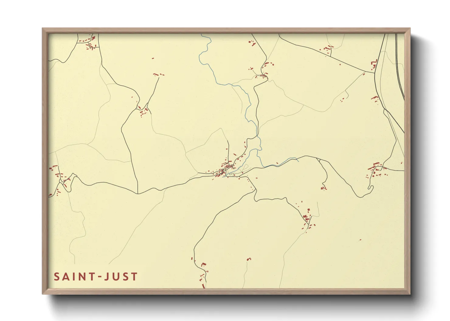 Une affiche de carte sur Saint-Just