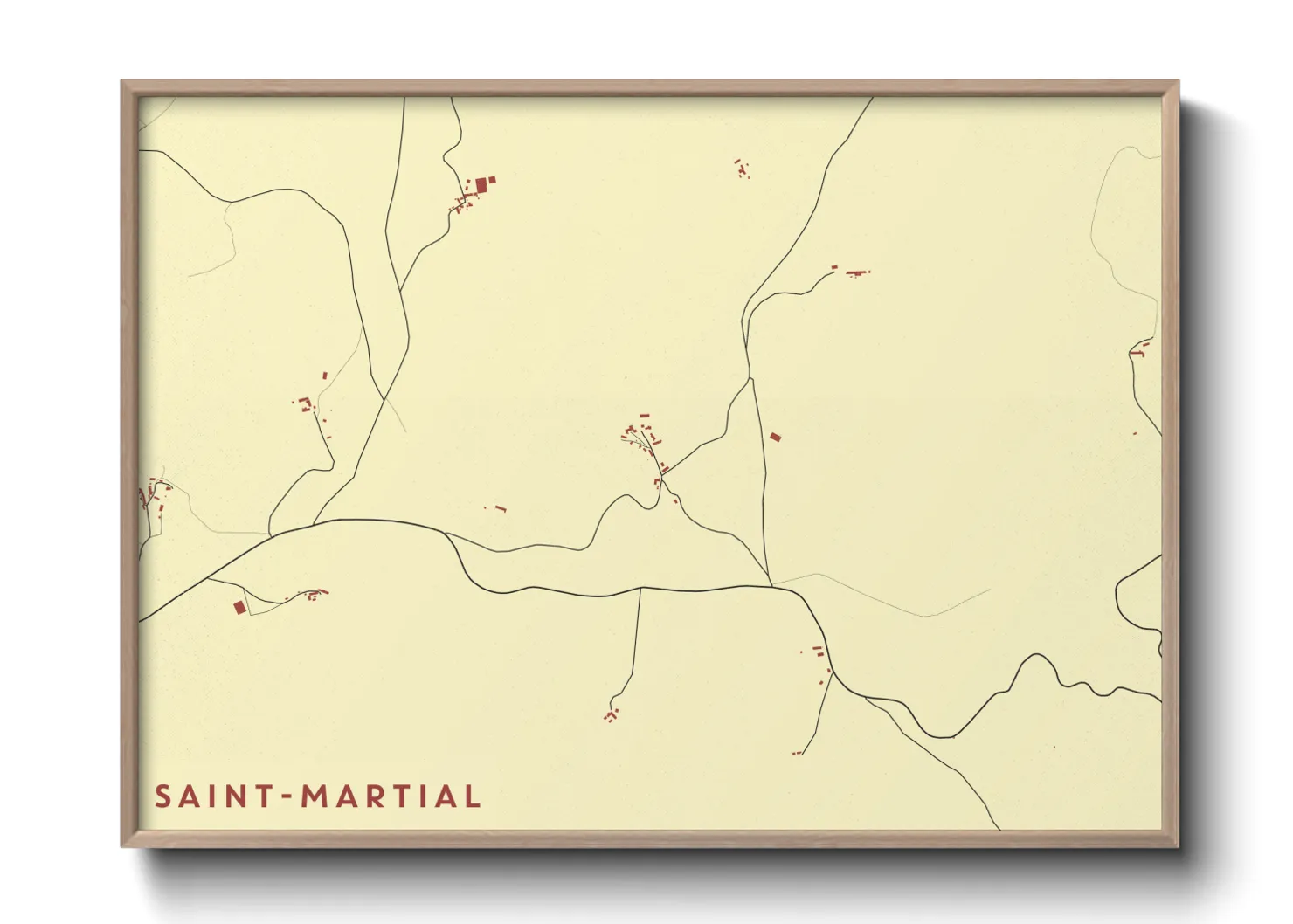 Une affiche de carte sur Saint-Martial
