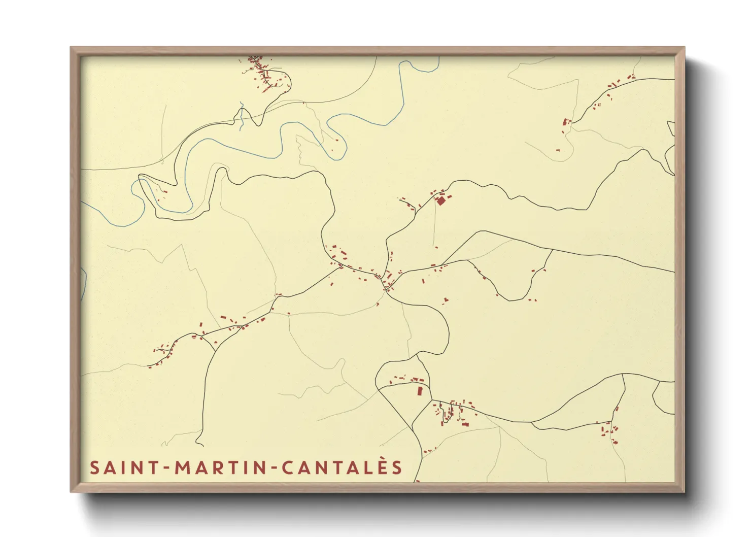 Une affiche de carte sur Saint-Martin-Cantalès
