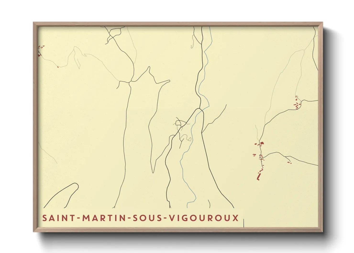 Une affiche de carte sur Saint-Martin-sous-Vigouroux
