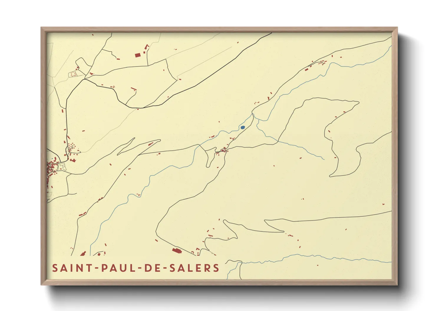 Une affiche de carte sur Saint-Paul-de-Salers
