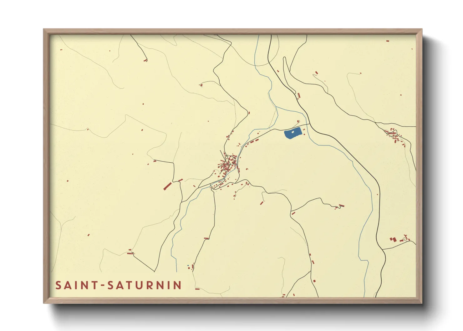 Une affiche de carte sur Saint-Saturnin