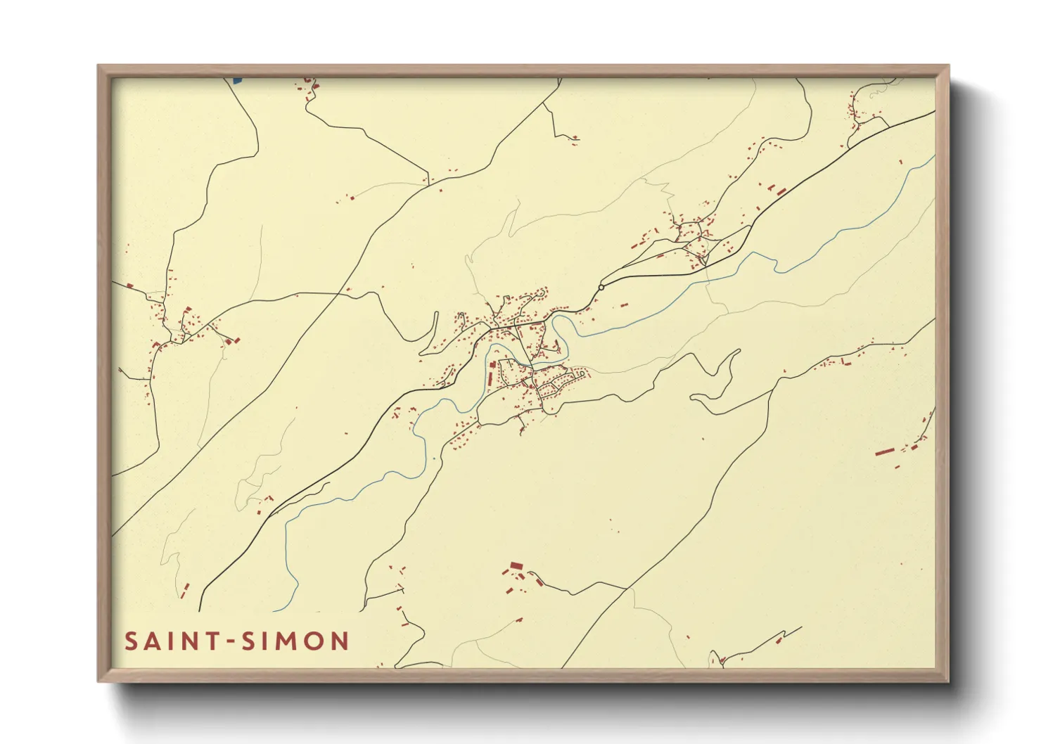 Une affiche de carte sur Saint-Simon