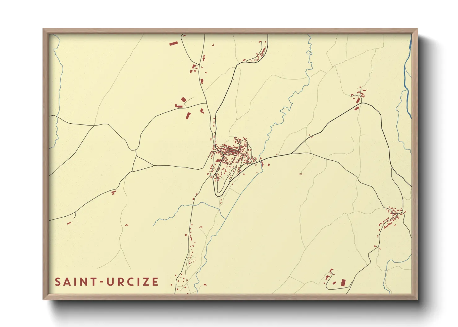 Une affiche de carte sur Saint-Urcize