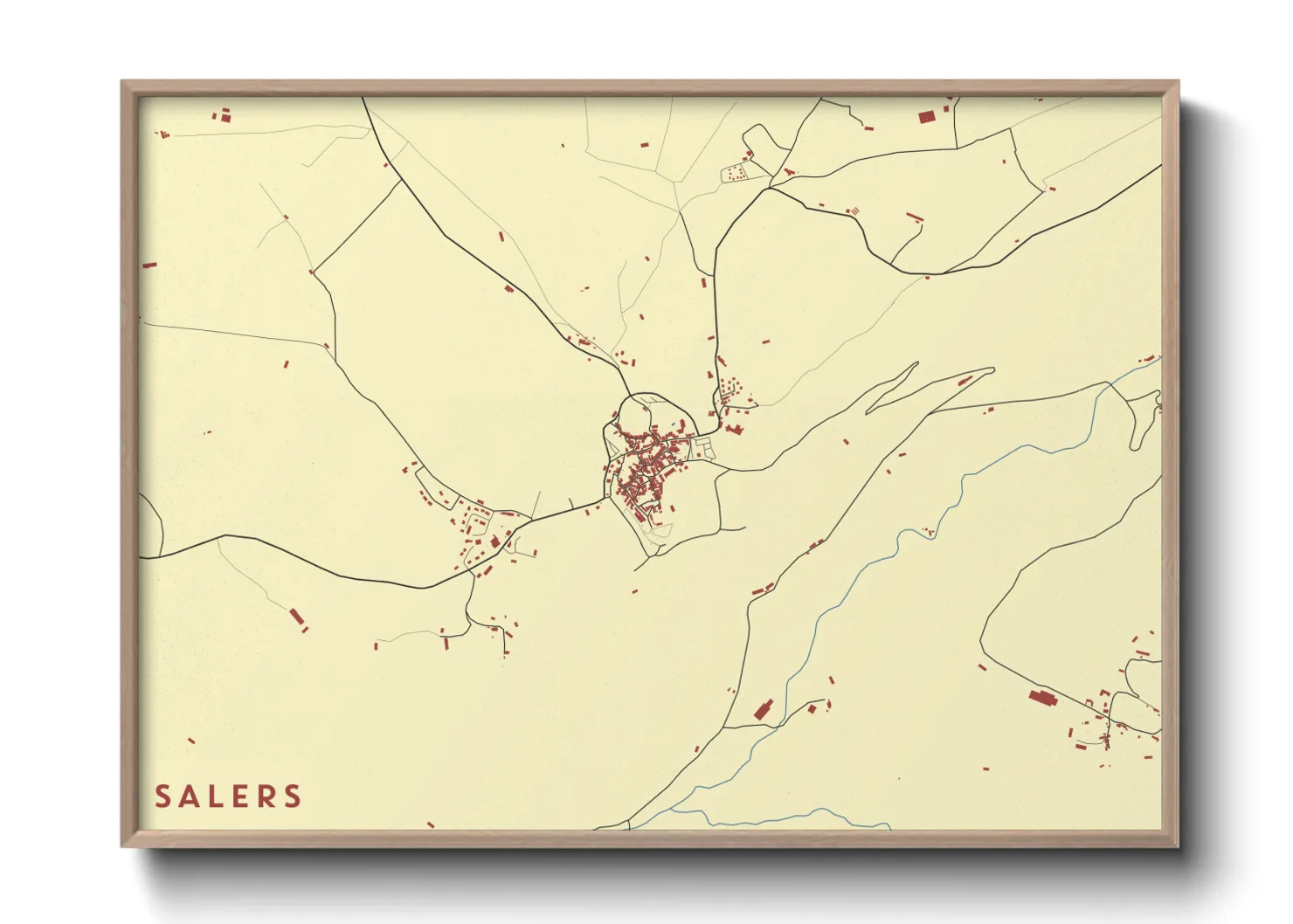 Une affiche de carte sur Salers