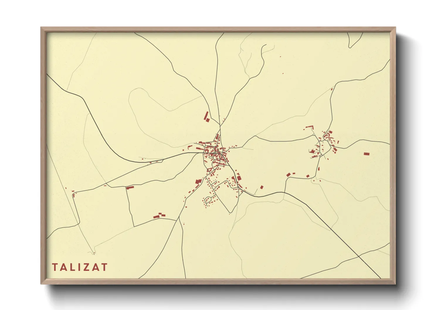 Une affiche de carte sur Talizat
