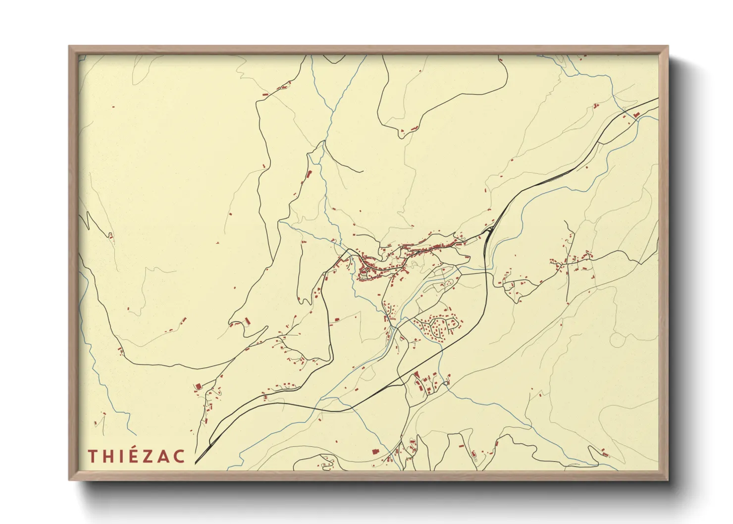 Une affiche de carte sur Thiézac