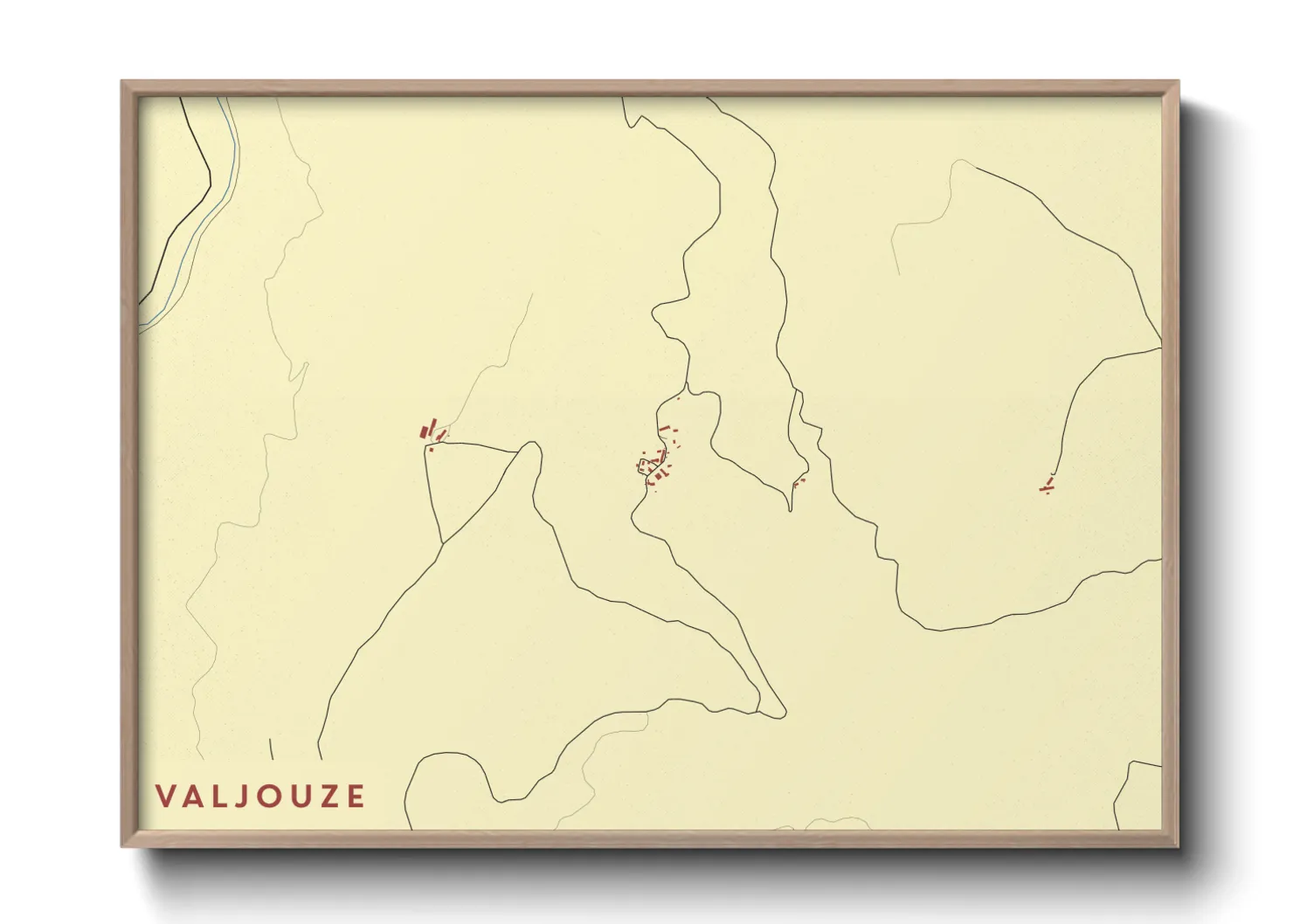 Une affiche de carte sur Valjouze
