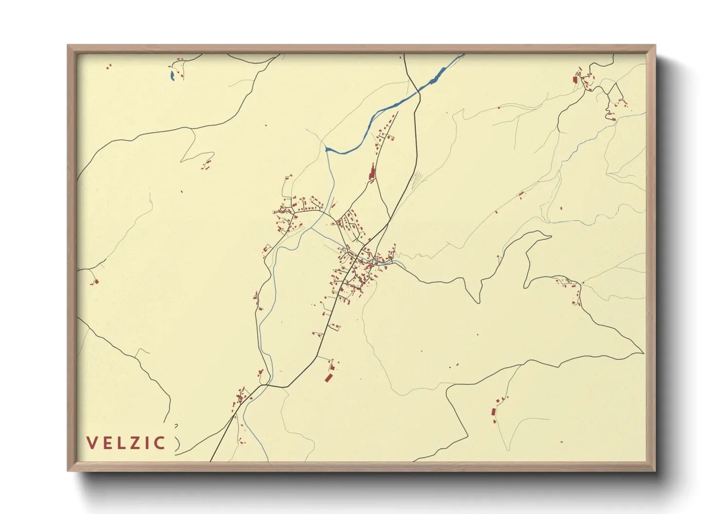 Une affiche de carte sur Velzic