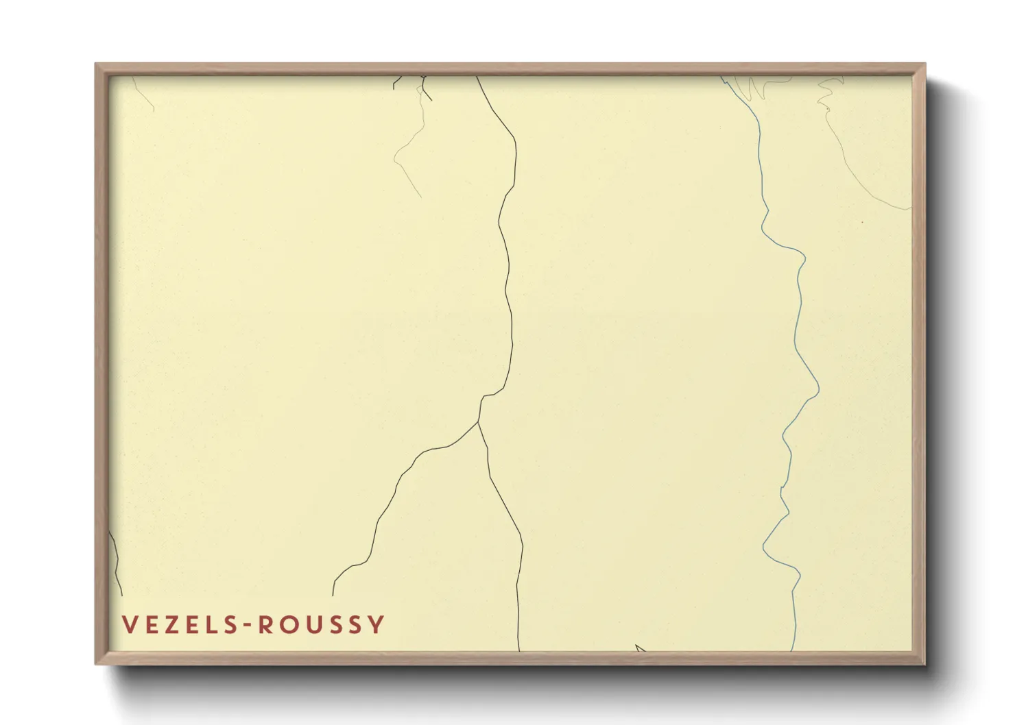 Une affiche de carte sur Vezels-Roussy