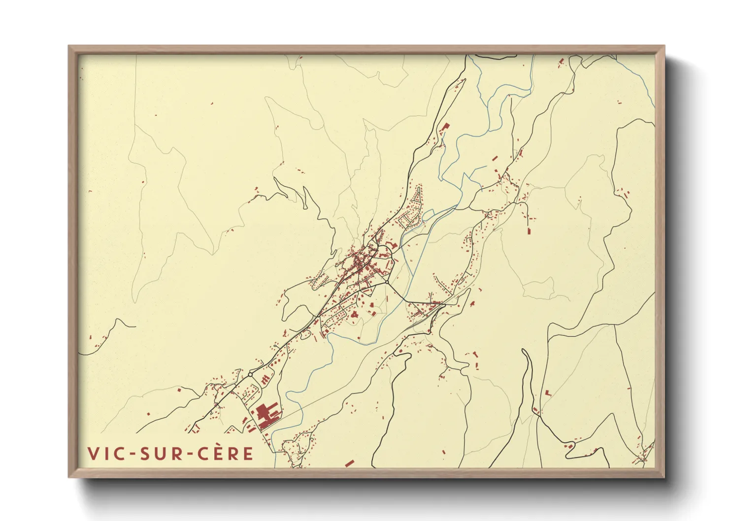 Une affiche de carte sur Vic-sur-Cère